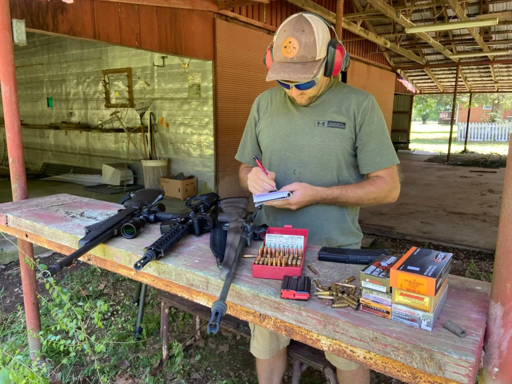 A hunter shooting with 300 blackout bulk ammo